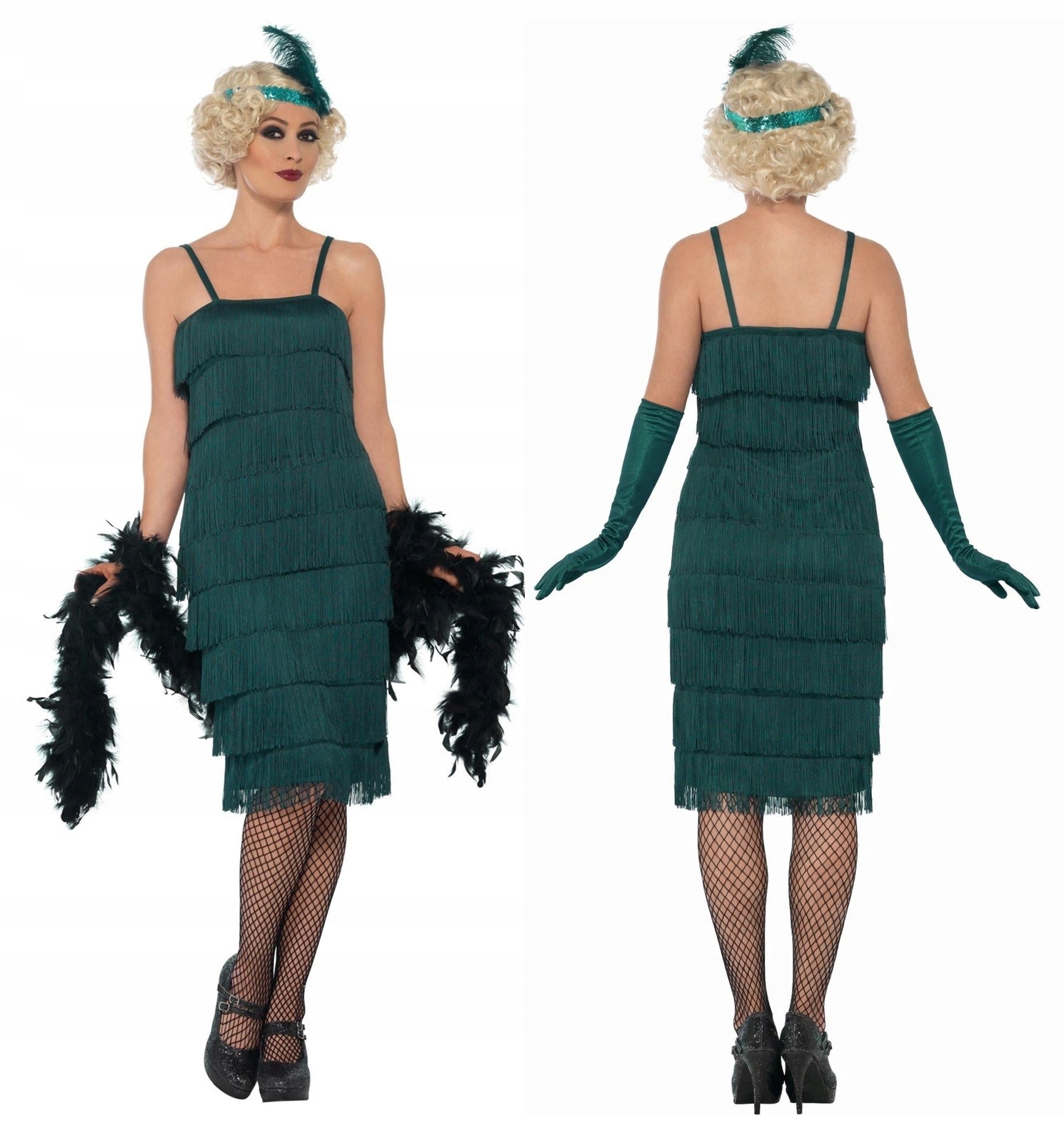 Kostým Šaty Flapper Frzydzle Retro Charlestone 20. léta zelená, vel L