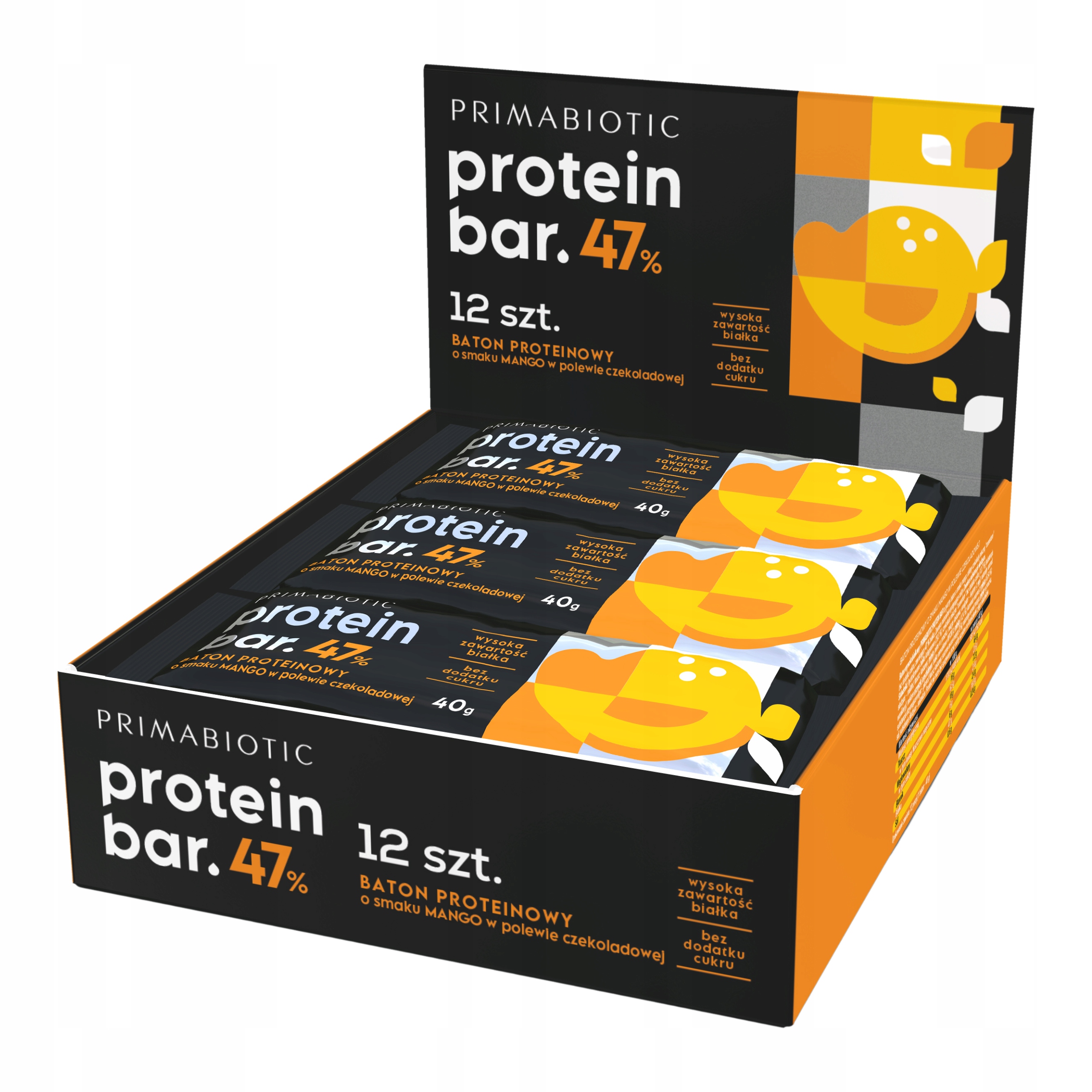 Baton Proteinowy Primabiotic Protein Bar Box smak mango 12szt.