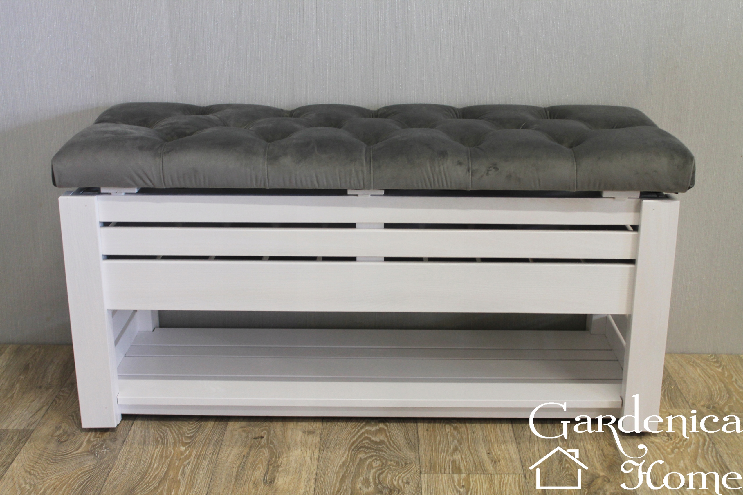 SIEDZISKO PIKOWANE MODENA PUFA SCHOWEK PÓŁKA 100cm Marka Gardenica Home