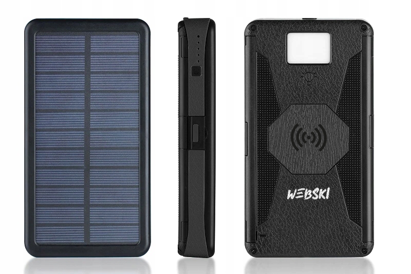 POWER BANK SOLARNY 2xUSB 16000mAh ŁADOWANIE INDUKCYJNE + POWERBANK GRATIS Moc 15 W