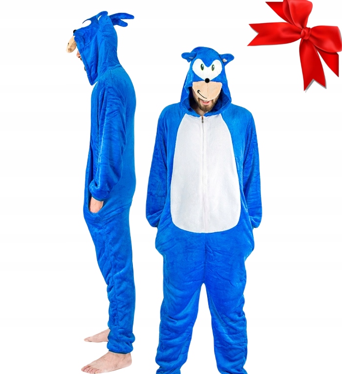 měkké pánské Pyžamo Teplé overal Jednodílné teplákovka kostým Sonic