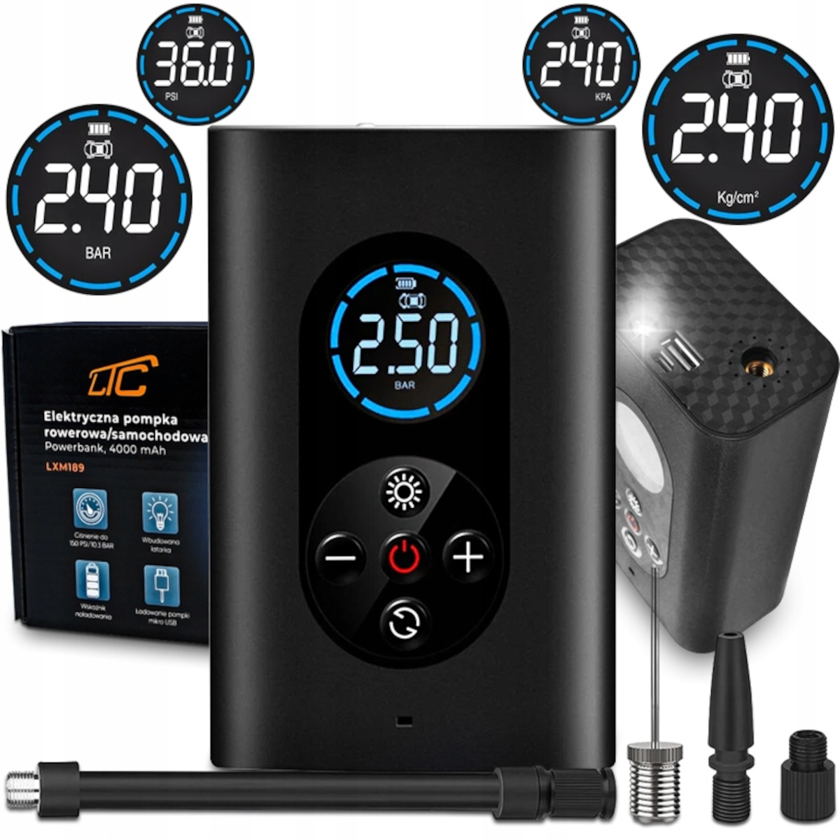 Elektrická Cyklistická Pumpa Automobilová Powerbanka Usb Koncovky Pro Nafukování