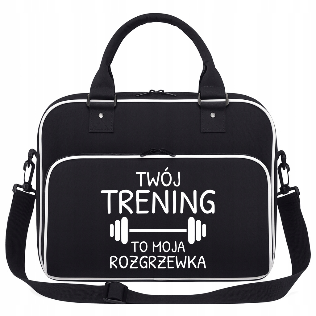 Torba Czarna Twój Trening Moja Rozgrzewka Pojemna Siłownię Trening Pilates