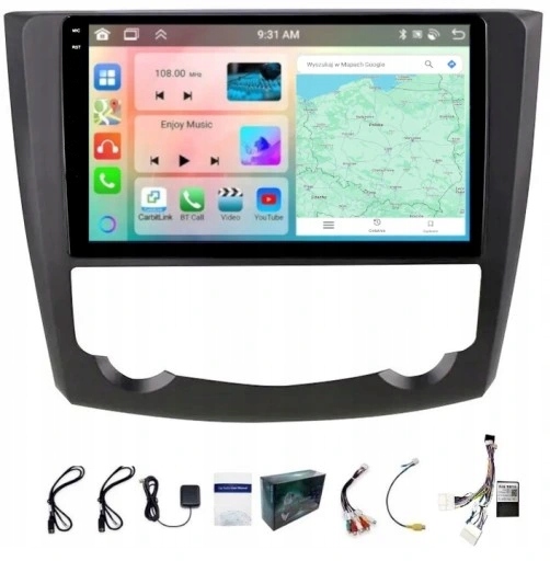 Navigační Rádio Carplay Renault Kadjar 2015-2021 Wifi Android 4GB 64GB