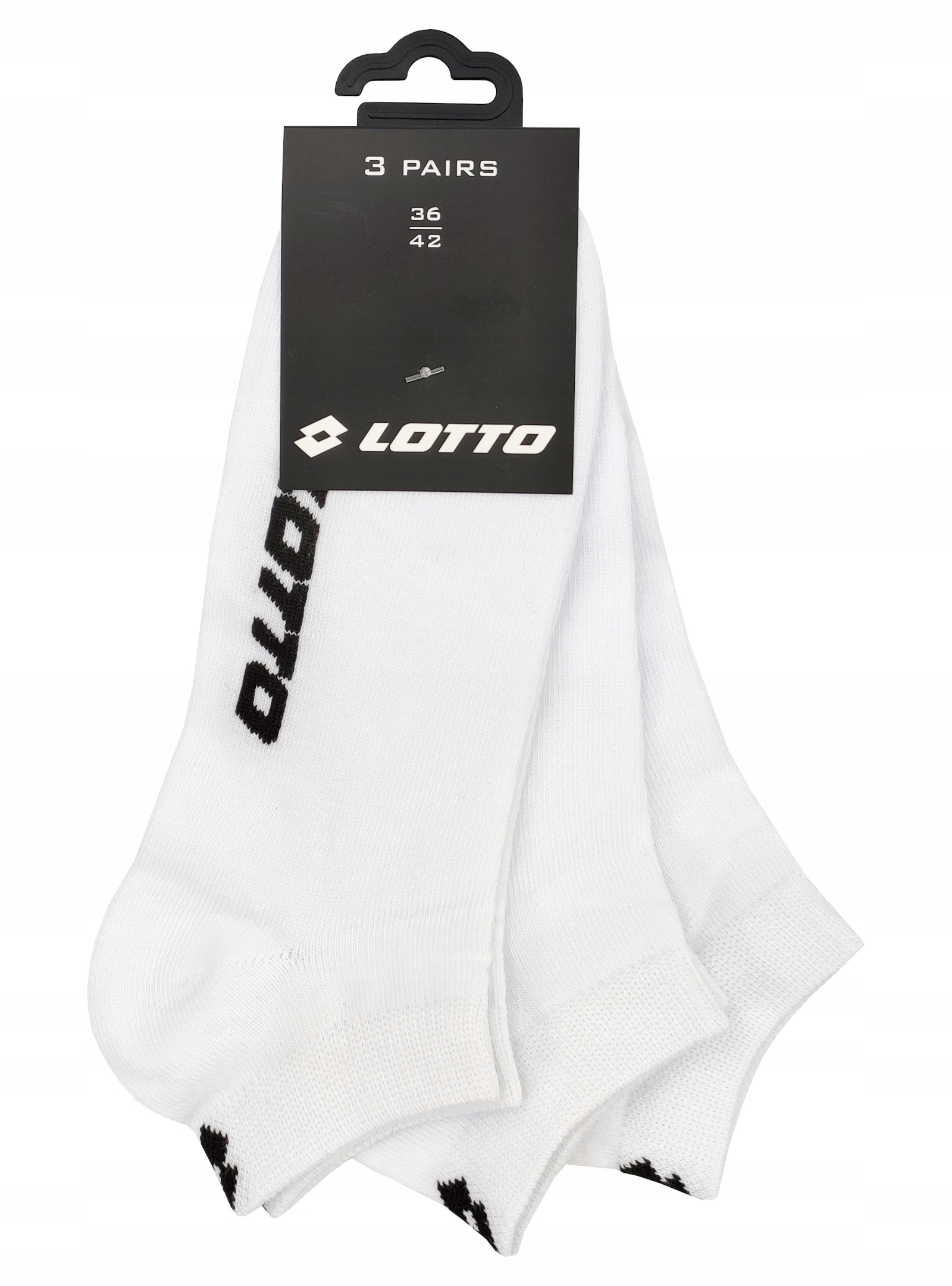 LOTTO Białe skarpetki stopki damskie 3pak 36-42