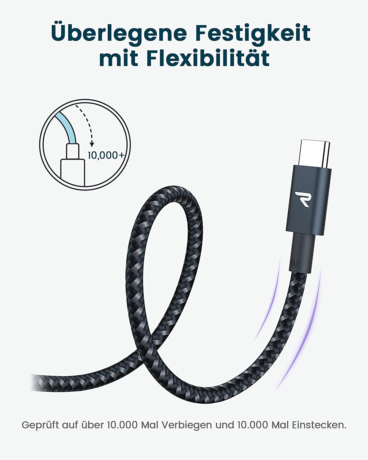 RAMPOW kabel USB-C Typ C Quick Charge 3.0 0,2m Kod producenta RAMPOW