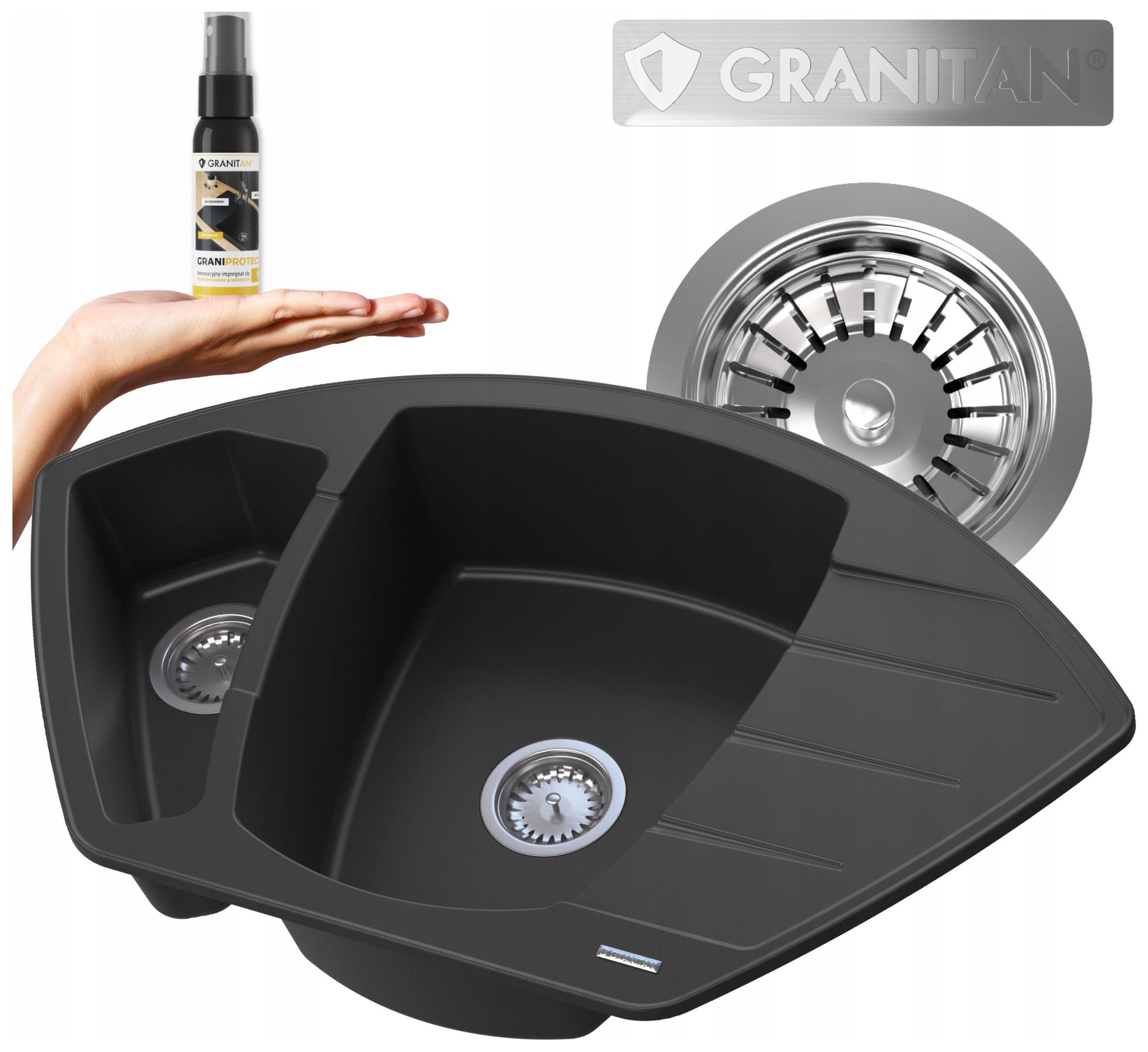 Dvoukomorový granitový dřez Compact Set dřez 5 barev sifon