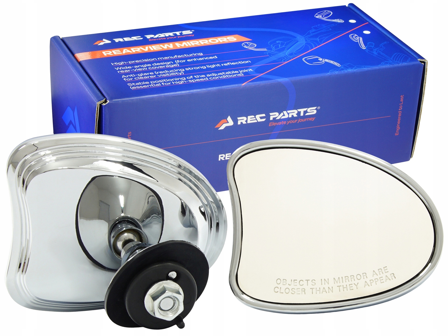 Chrómové zrkadlá Alu na lebku pre Harley Touring Electra Street Glide 14-24