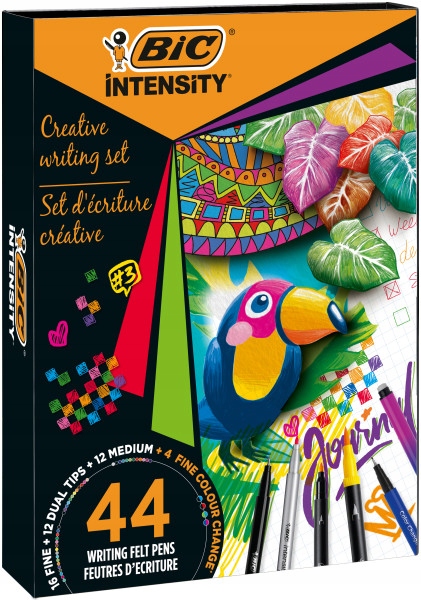 BIC KREATYWNY ZESTAW PIŚMIENNICZY - DŁUGOPISY+PISAKI+MARKERY - 44 ELEMENTY Rodzaj inny