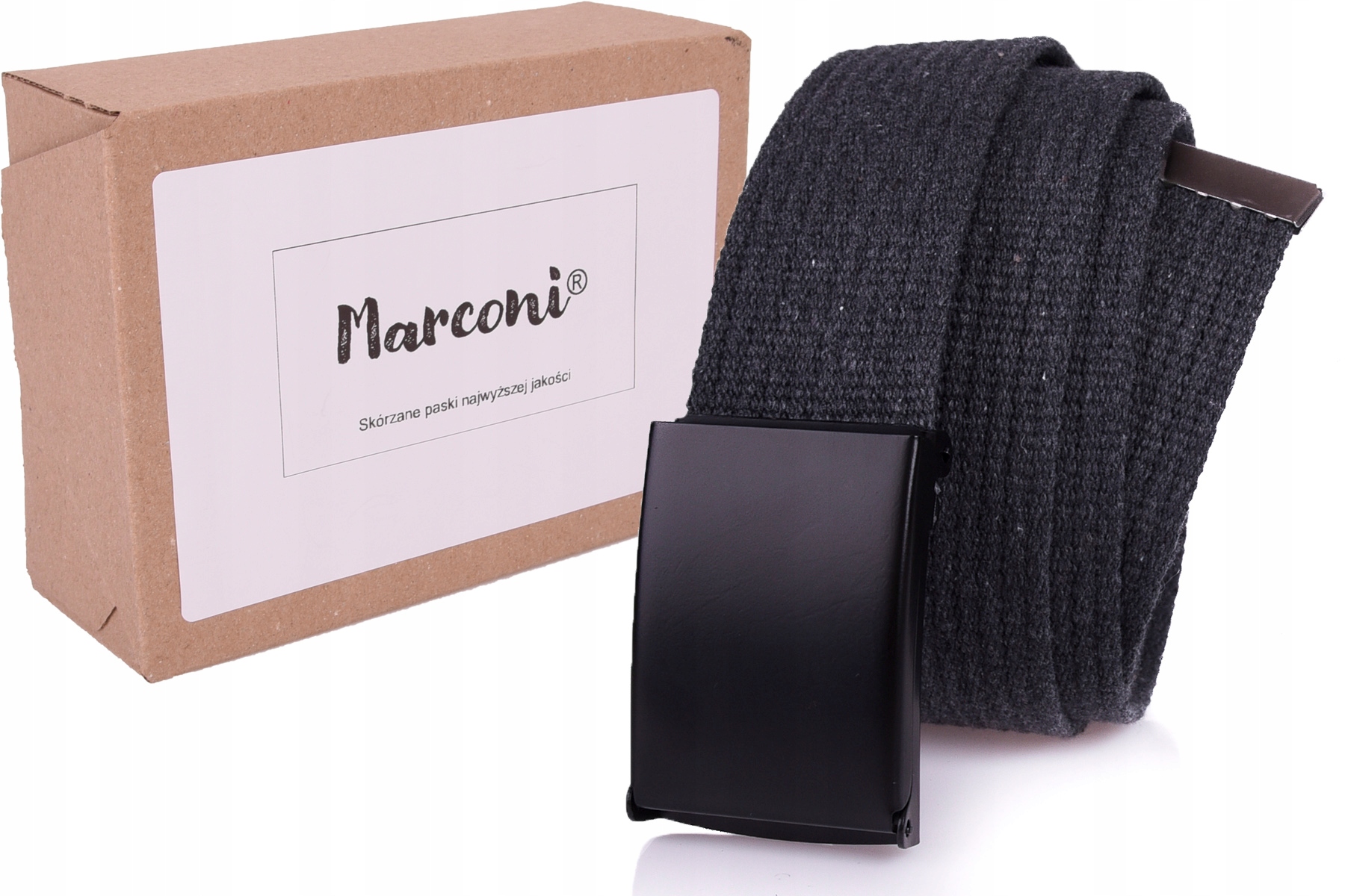 

Bawełniany Pasek 4cm Parciany Jeans Szary