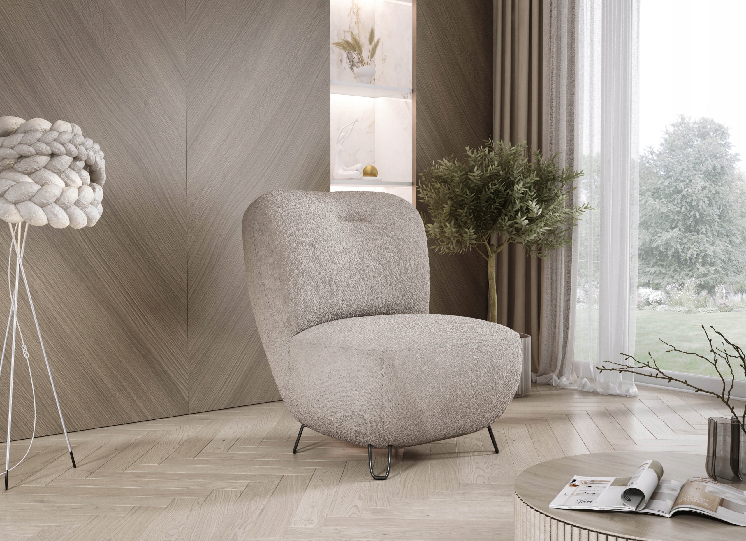 Moderní křeslo Luis II Vysoké nohy Novinka