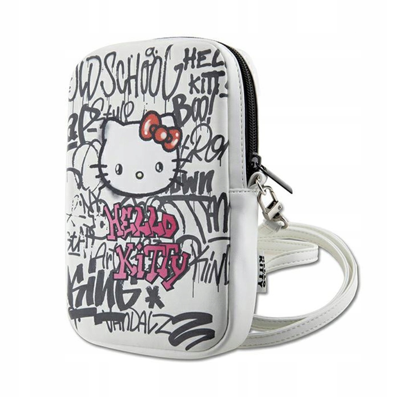 Hello Kitty Graffiti Kitty Head crossbody kabelka na telefon (bílá)