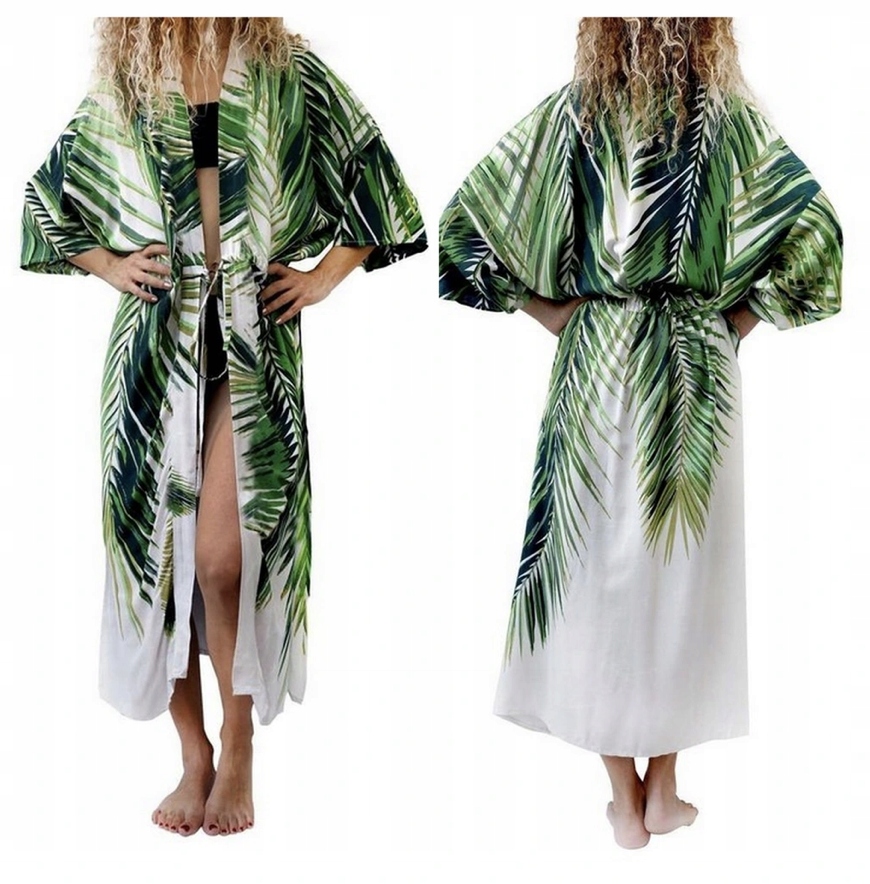 PAREO NA STRÓJ NARZUTKA JUNGLE KIMONO LIŚCIE BOHO Kolor wielokolorowy
