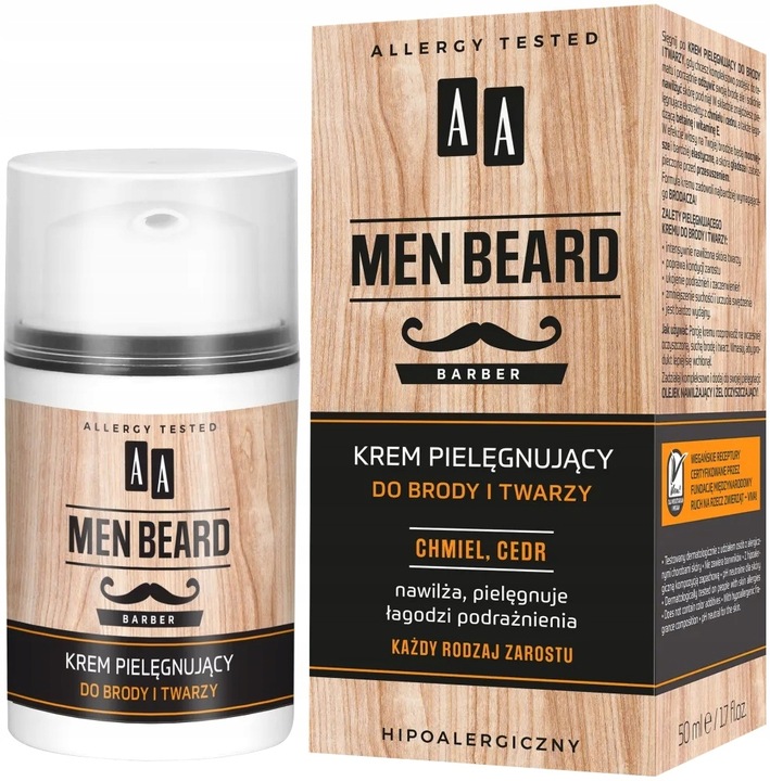 Ošetrujúci krém na bradu a tvár pre mužov AA MEN BEARD 50ml