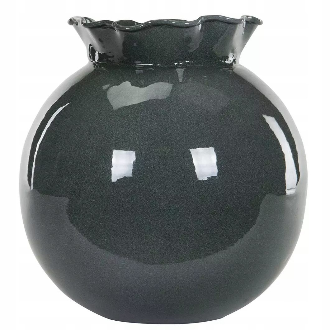 Váza Na Květiny Zelená Loft Koule kovová kulatý do obývacího pokoje ozdoba 25 cm