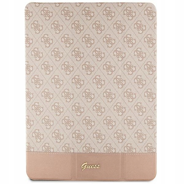 Pouzdro Guess pro iPad Pro 12.9" růžové/pink 4G Stripe Allover