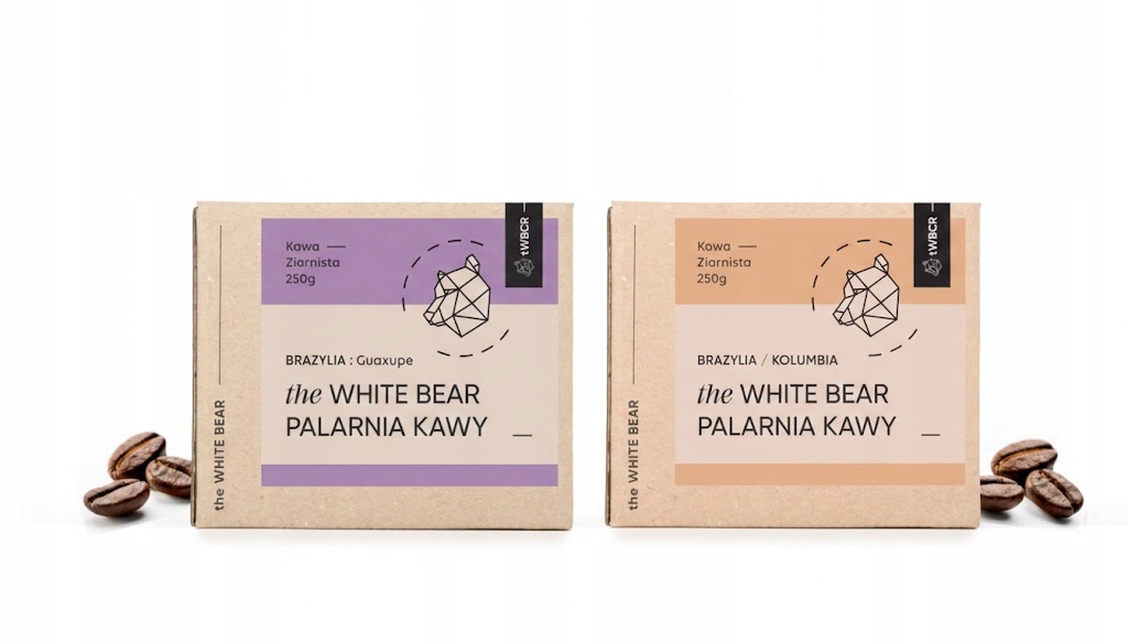 Levně Káva Arabica The White Bear Brazil Guaxupe Brazílie/Kolumbie 2x250 g