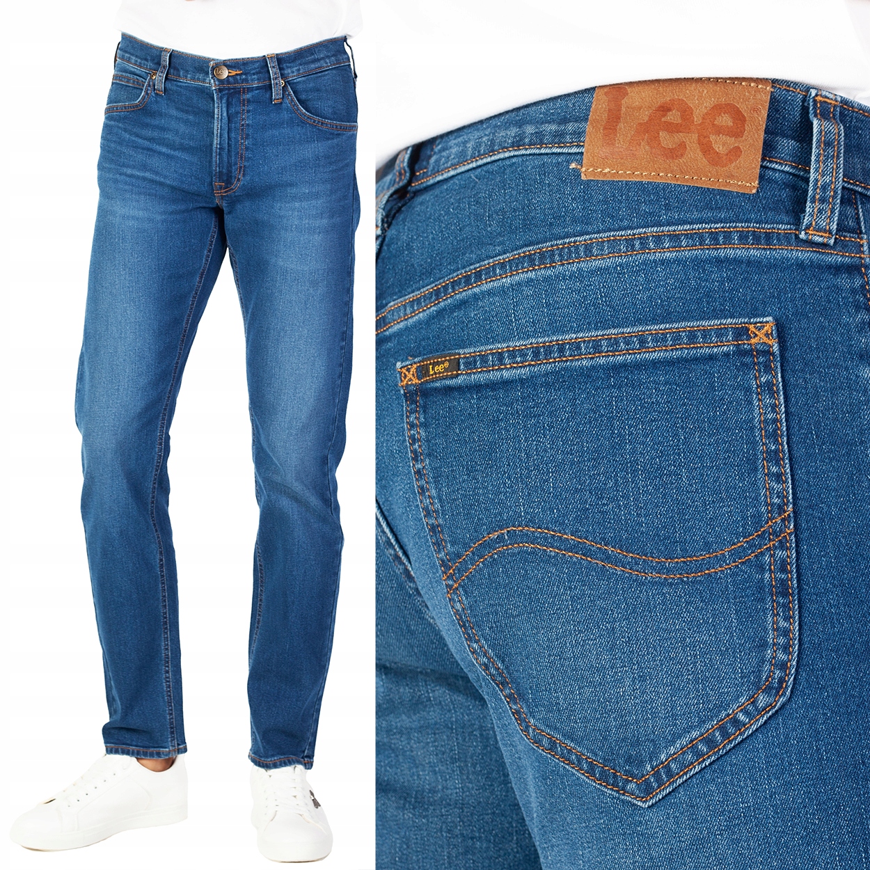 Lee Daren Zip Fly Mid Hunt jednoduché tmavé pánské džínové kalhoty W30 L34