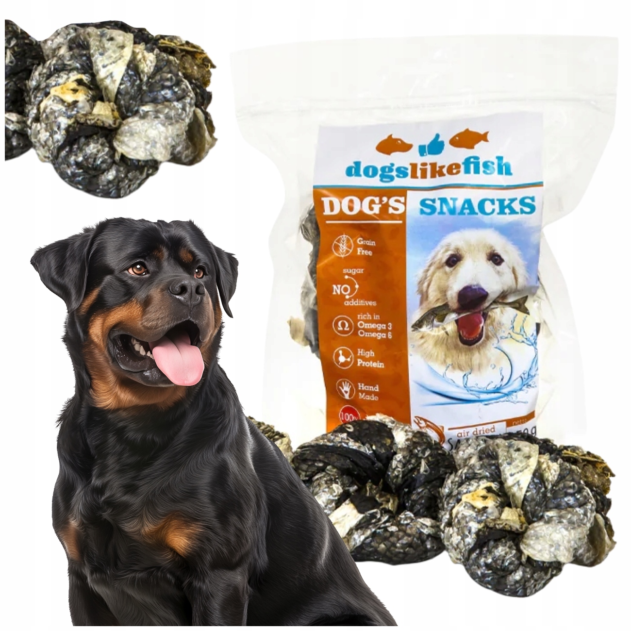 Kroužky Z Lososa A Tresky Pro Psa 250 G Dogslikefish