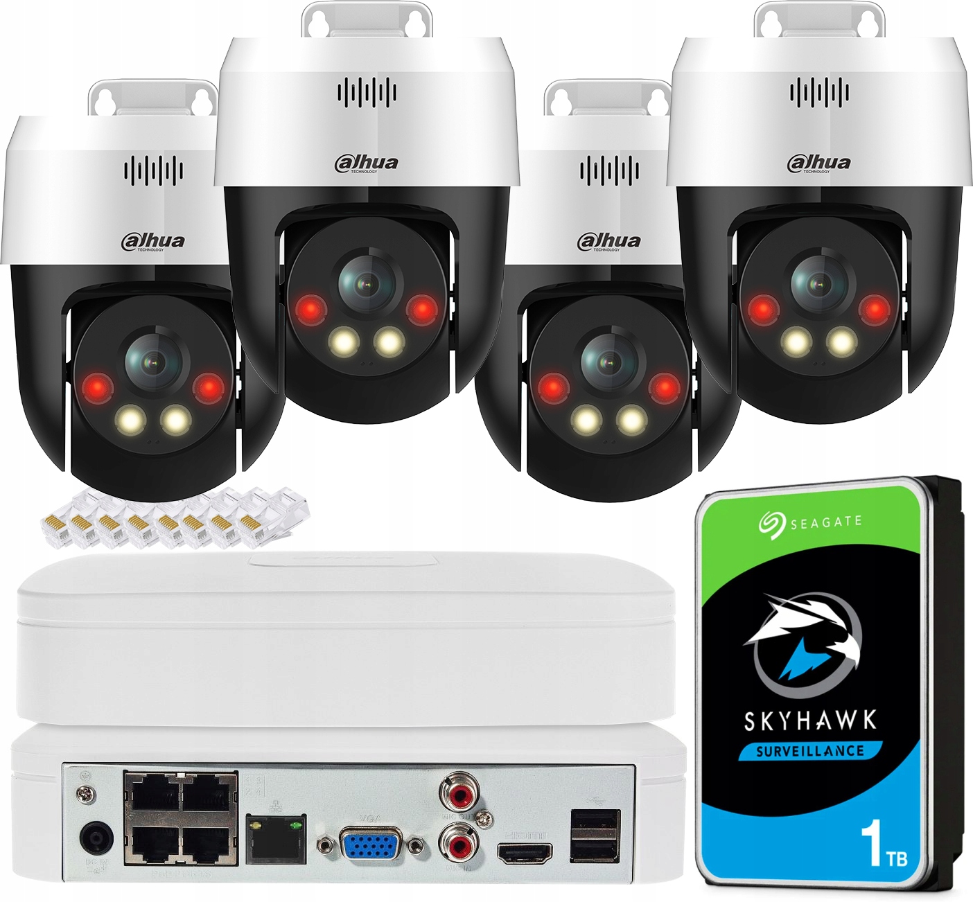 Sada na monitorovanie Dahua 5Mpx 360° Dual Light rekordér 4 kanály Hdd 1TB