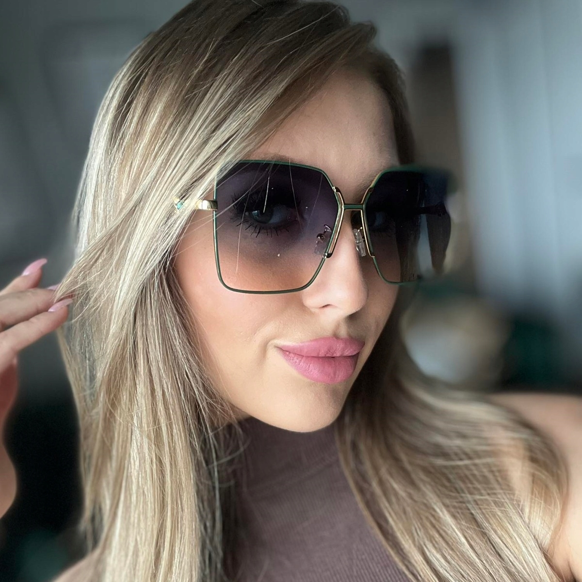 Damskie okulary słoneczne UV Skull Ombre LS1061 Z Fason muchy