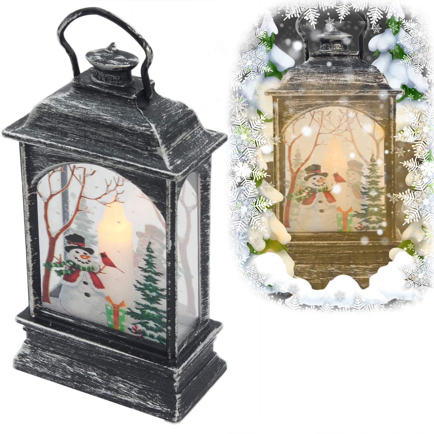 ŚWIĄTECZNA LATARENKA DEKORACJA LAMPION LED ŚWIĘTA