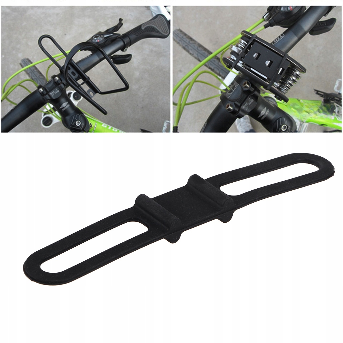 5 SZTUK ELASTYCZNYCH, SILIKONOWYCH PASKÓW MONTAŻOWYCH DO ROWERU - CZARNE