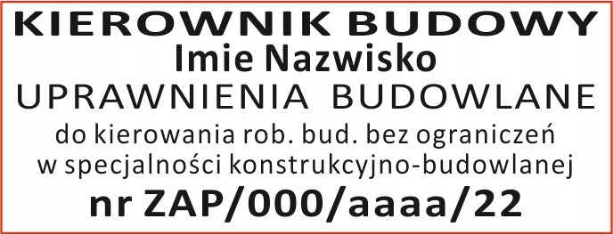 

PIECZątka Uprawnienia Budowlane Kierownik Budowy