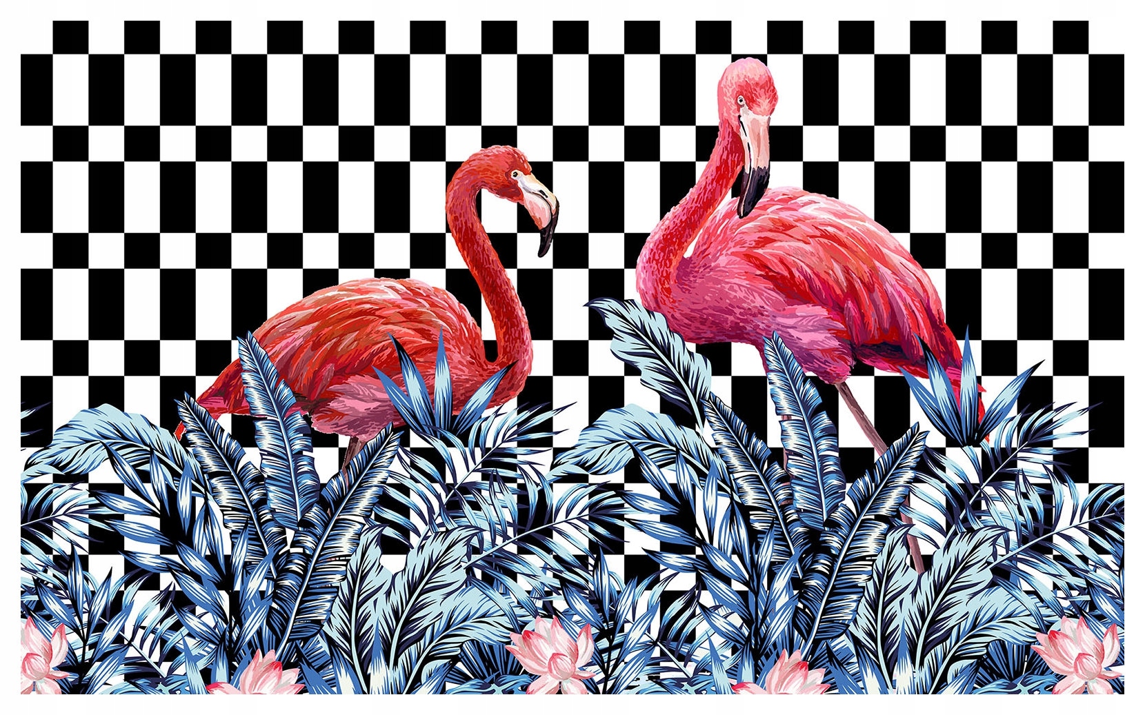 Vliesová fototapeta Flamingi Tropiki a Šachy 350x250 lepidlo