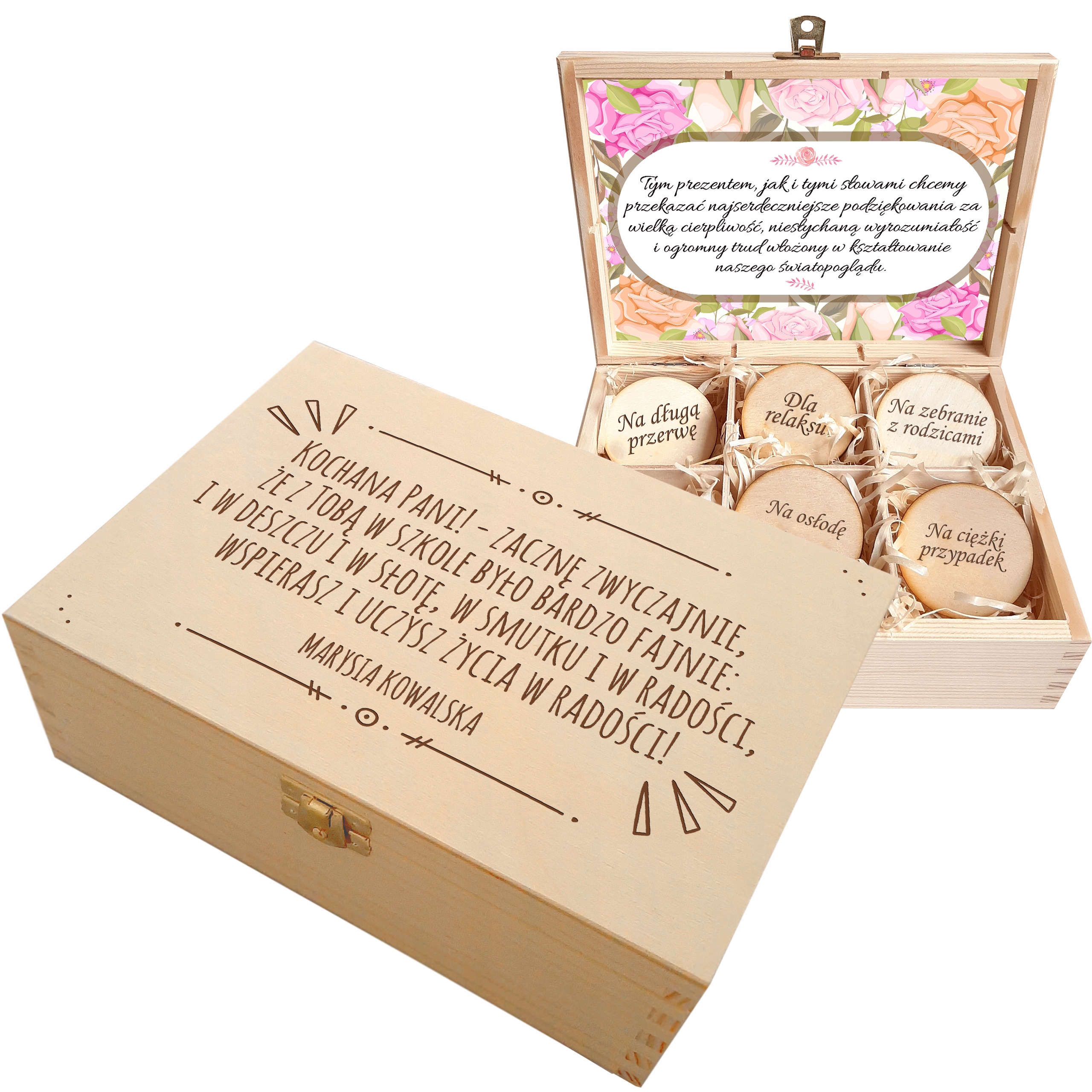 

dla Nauczyciela Pudełko podziękowanie Imię