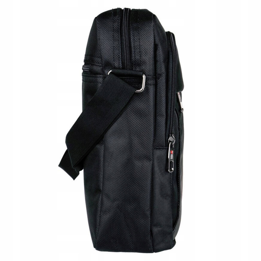 DERNIER WYGODNA TORBA NA RAMIĘ CZARNA TYPU RAPORTÓWKA NA CO DZIEŃ Wzór dominujący bez wzoru