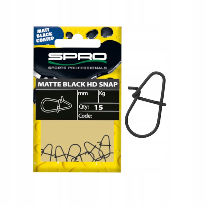 Spro Agrafki Matte Black Hd Snap #6mm 21kg 15szt.