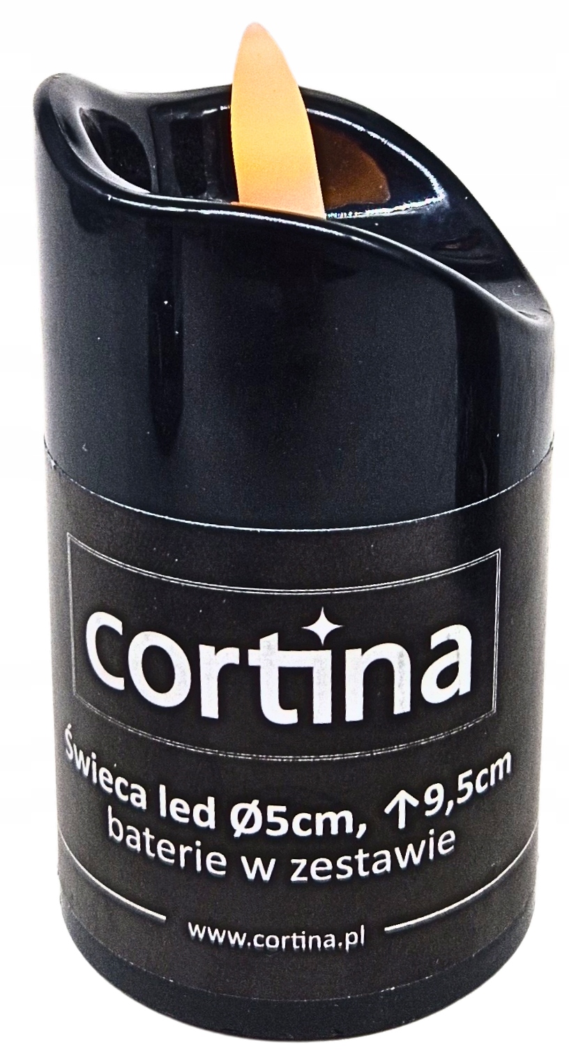 WKŁAD ZNICZ 9cm wkład świeca czarna, Efekt płomienia, Baterie w komplecie