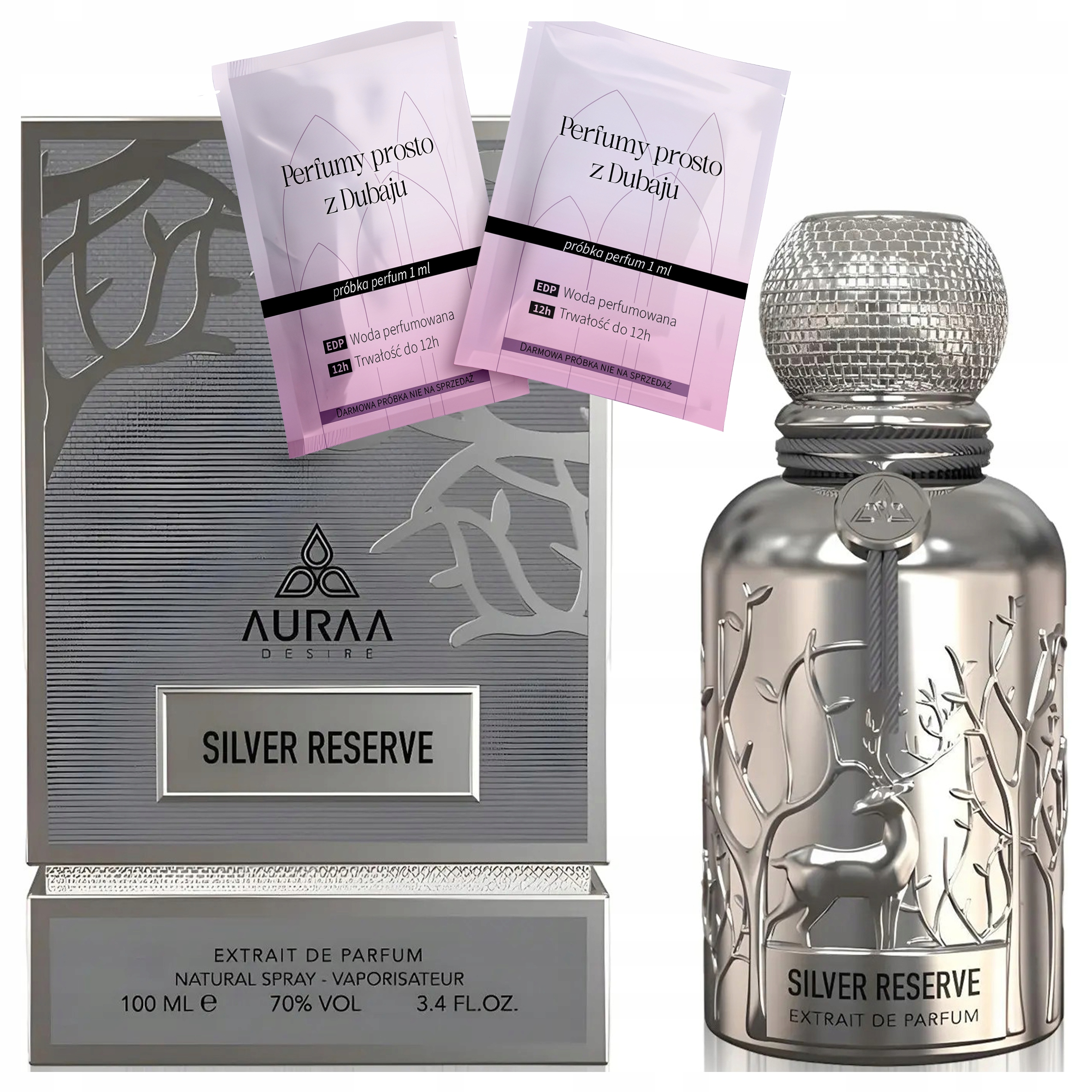 Parfém pro muže Auraa Desire Silver Reserve Extrait De Parfum 2 vzorky