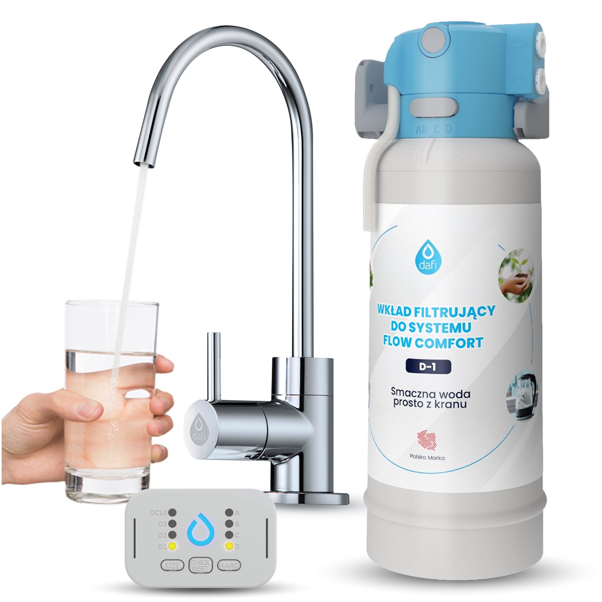 SYSTEM FILTRUJĄCY FILTR PODZLEWOZMYKOWY DAFI FLOW COMFORT D-1 Kolor dominujący biały