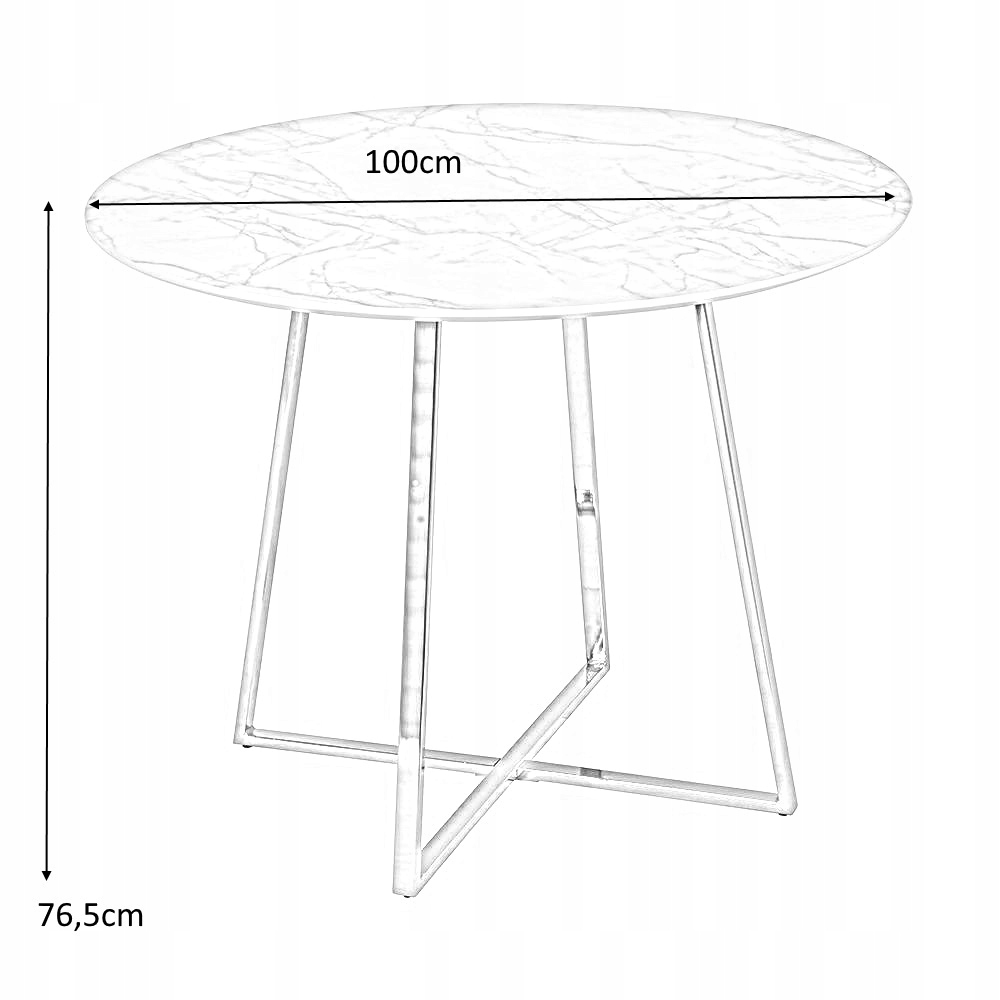 Okrągły Stół MDF Marmur podstawa metal Złoty fi100 Kod producenta KH1201100199