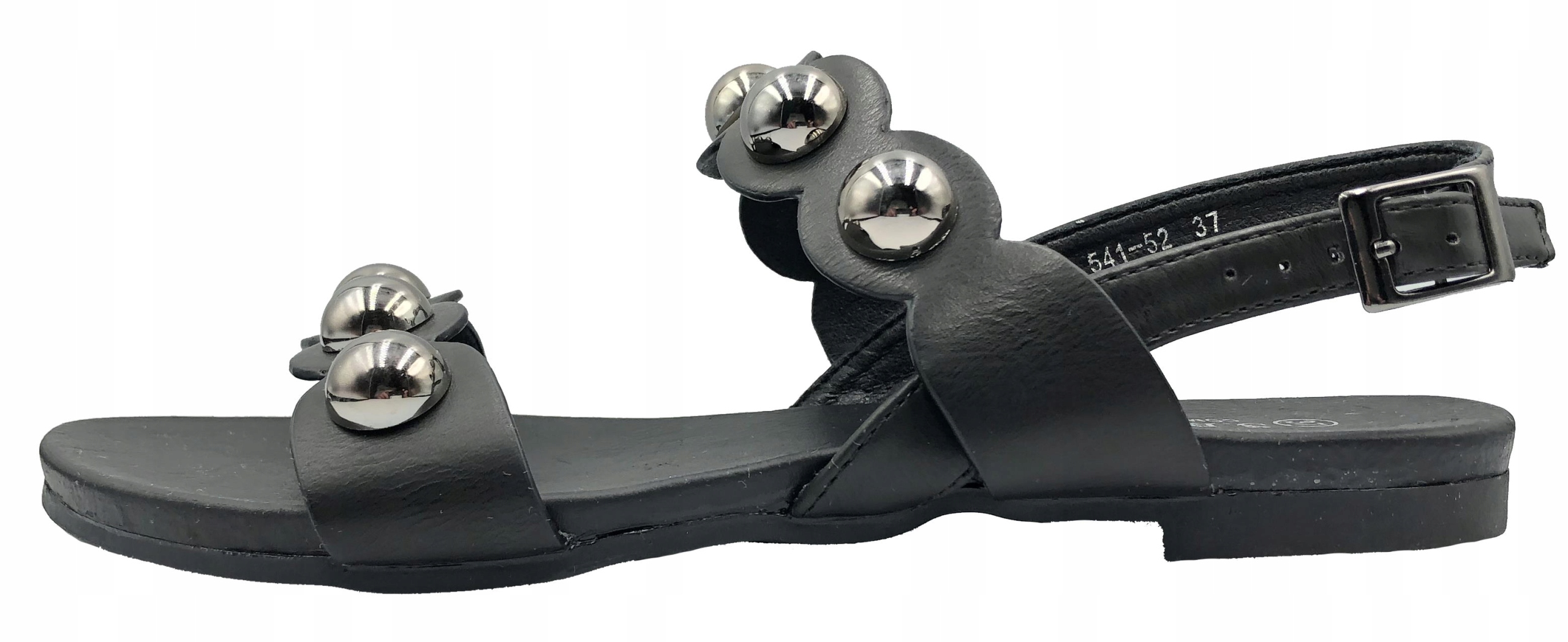 SANDAŁ PŁASKI CZARNY ELEGANCKI S.BARSKI 541-52 38