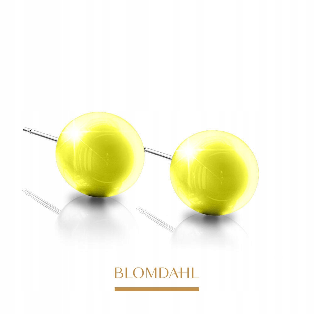 Hypoalergenní Náušnice Blomdahl Perla elektricky žlutá 6 mm