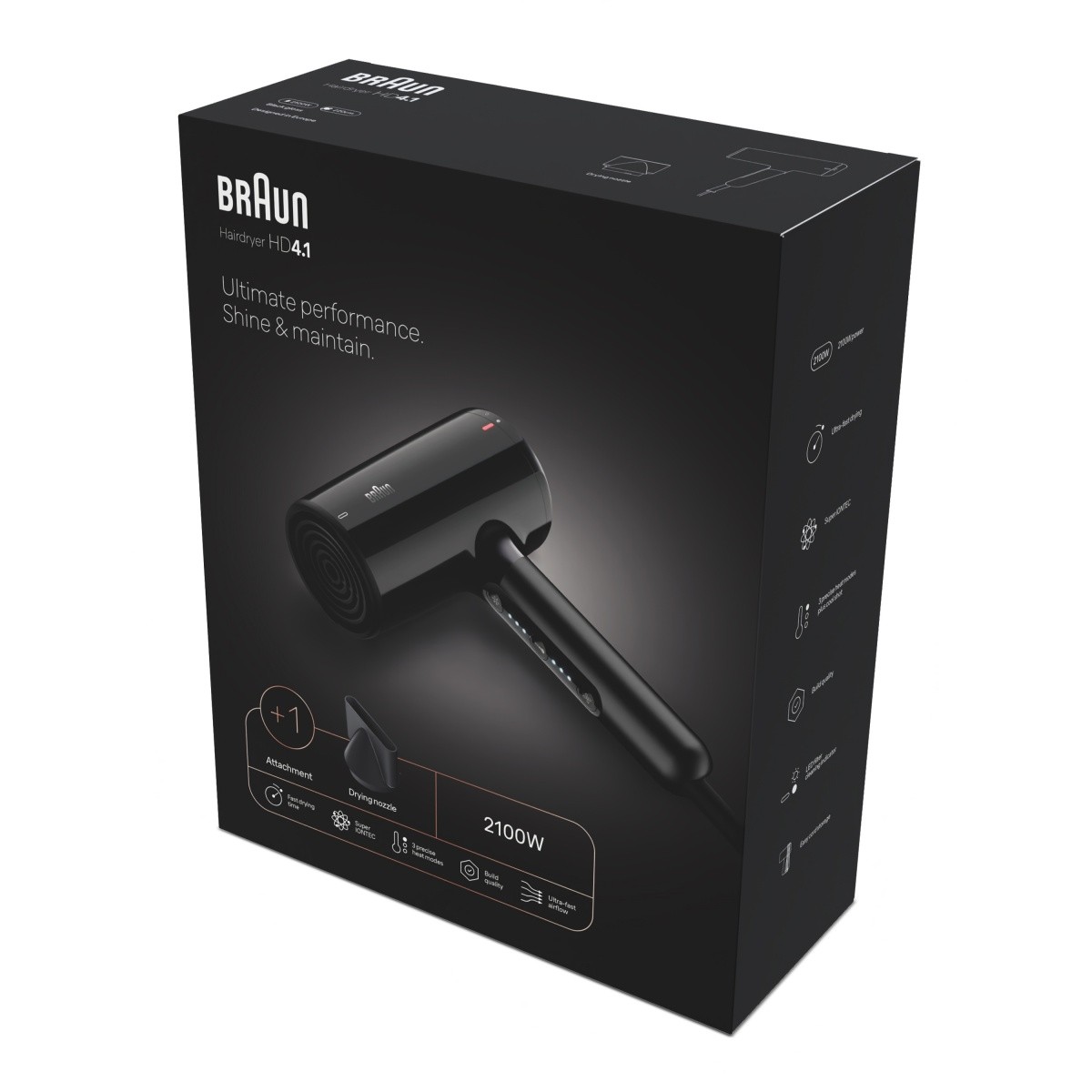Braun Sušič vlasov 2100 W, Led indikátory HD410E