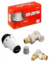 

Zestaw Grzejnikowy Kątowy Głowica + Zawory Danfoss