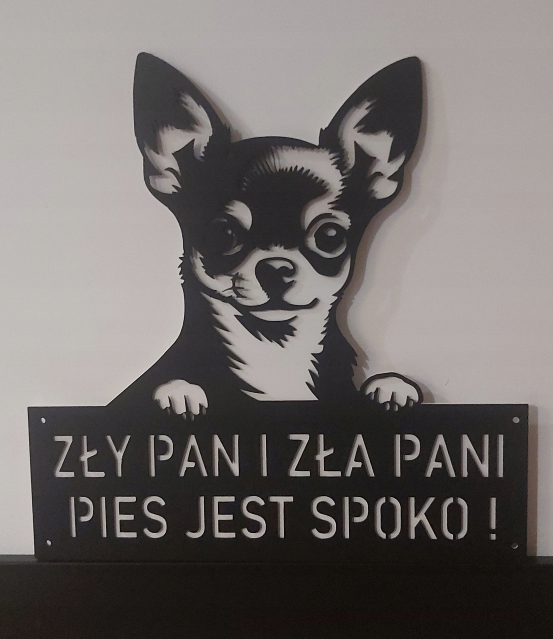 Tabulka Pes na branku oplocení Pes Je V Pohodě Chihuahua