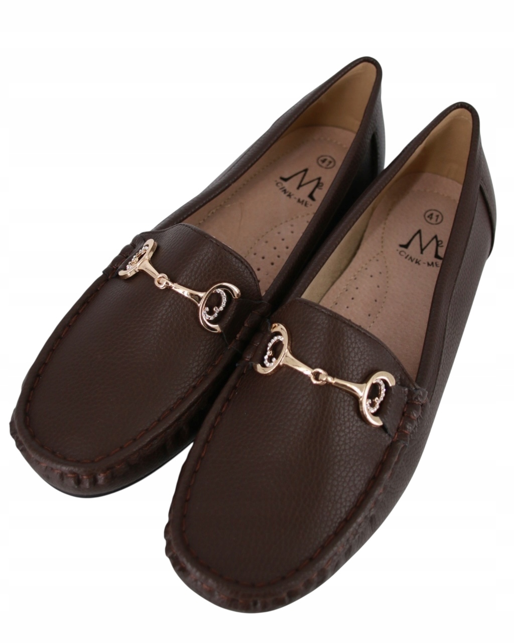 Mokasíny Dámské Eko Kůže Čokoládově Hnědé Pohodlné Polobotky 44