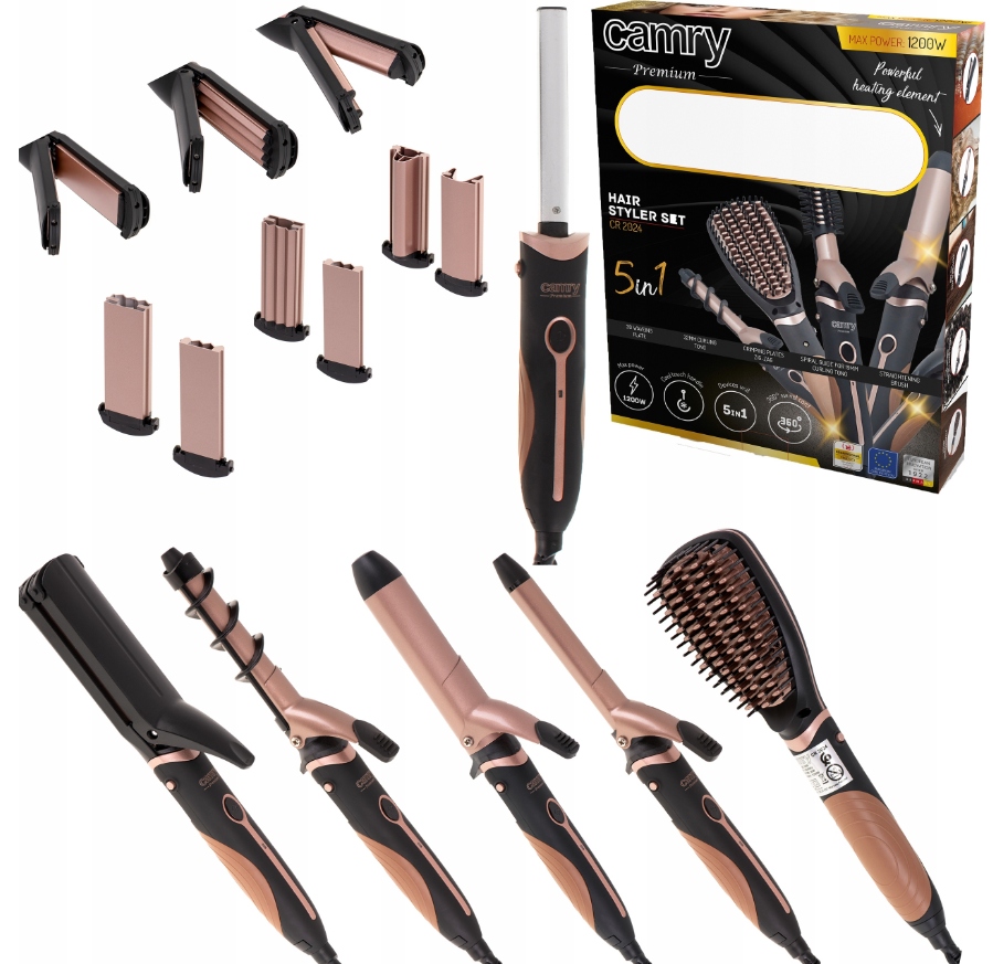 Žehlička Na Vlasy Kulma Sušička CR2024 Sada Pro Úpravu Vlasů 5V1