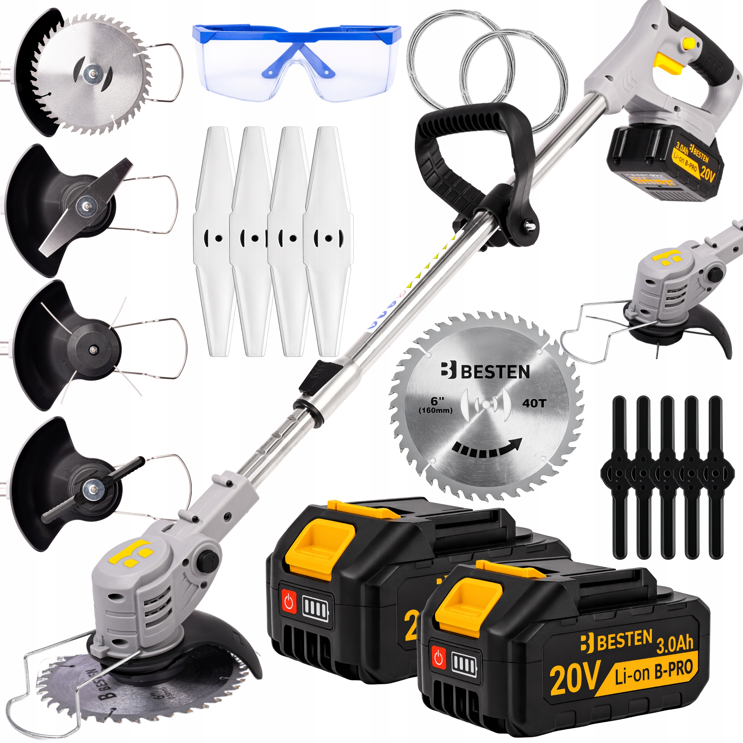 Besten Akumulátorový Vyžínač Elektrická kosačka na trávu 2x 3,0 Ah