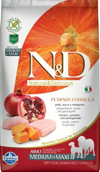 Levně N&d Pumpkin Dog Gf Chicken & Pomegranate Adult Medium & Maxi 2,5 kg