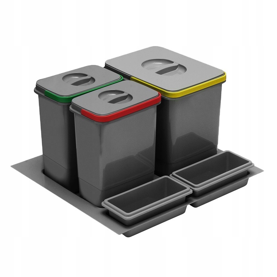 Kosz na śmieci wkład do szuflady 600 3 pojemniki
