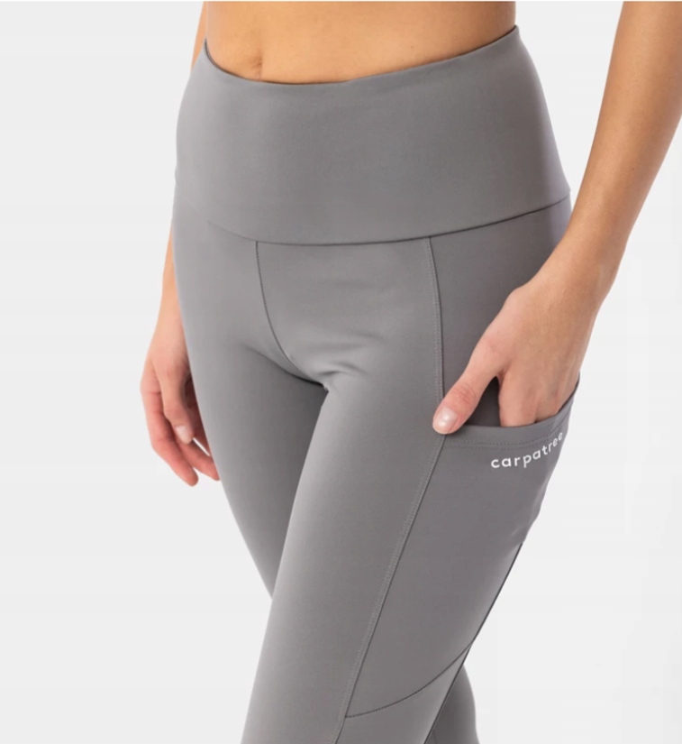 LEGGINSY SZARE DO BIEGANIA Z WYSOKIM STANEM CARPATREE - S EAN (GTIN) 5903845894023