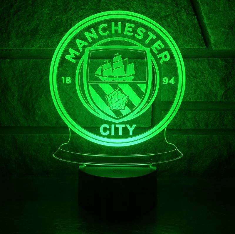 Lampka nocna 3D LED MANCHESTER CITY FC + Pilot Marka inna