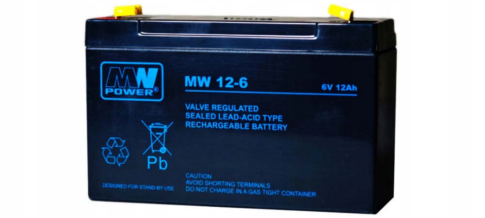 akumulator Agm 6V/12Ah, 151*50*100 (T1) Mw 12-6