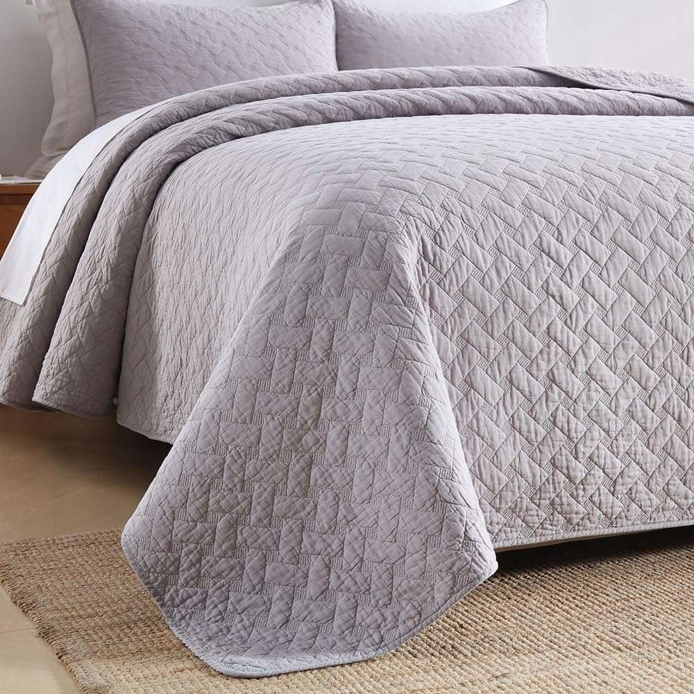 Bavlněný přehoz 250 x 270 cm povlaky na polštáře 80 x 70 cm 2ks